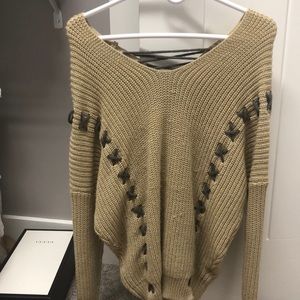 Cream/brown sweater